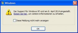 Der Support für Windows XP wird am 8. April 2014 eingestellt